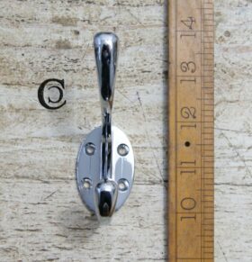 Hat & Coat Hook Chrome on Brass 4 Holes (Southwest)