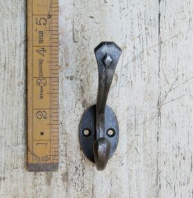 Coat Hook Double DIAMOND Cast Antique Iron 96mm