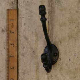 Hat & Coat Hook ACORN Tip Strong Malleable Black 135mm