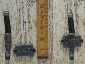Coat Hook Double LNER 2 Part 2 Hole Antique Iron 110mm