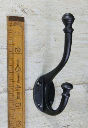 Hat & Coat Hook OLD ENGLISH Beehive Top Antique Iron 140mm