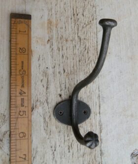 Hat & Coat Hook ALMA Shell Lower Tip Cast Antique Iron 150mm