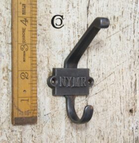 Coat Hook Double NYMR 2 Part 2 Hole Cast Antique Iron 110mm
