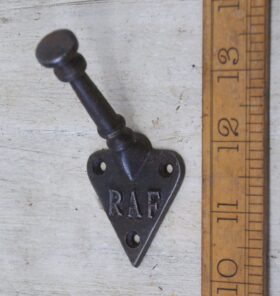 Coat Hook Arts & Crafts Single RAF Antique Iron 100mm