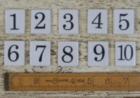 Ceramic Inserts For Label Frame Coat Hook Off-White Numbers 1 - 10