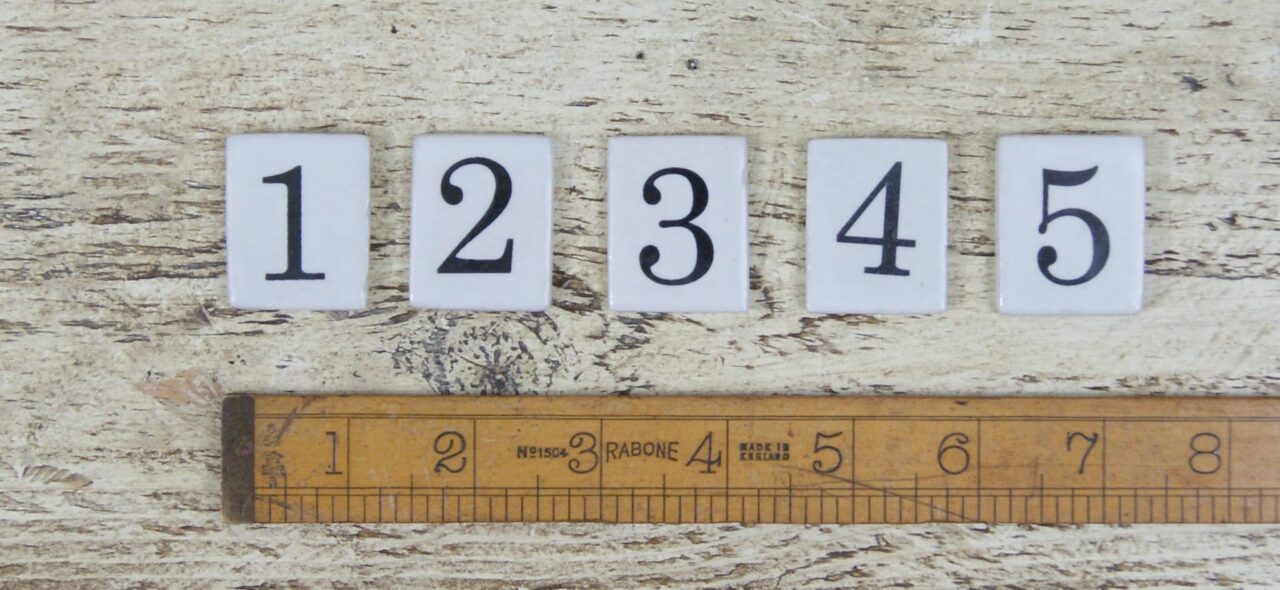 Ceramic Inserts For Label Frame Coat Hook Off-White Numbers 1 - 5