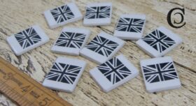 Ceramic Inserts For Label Frame Coat Hook Union Jack - Black