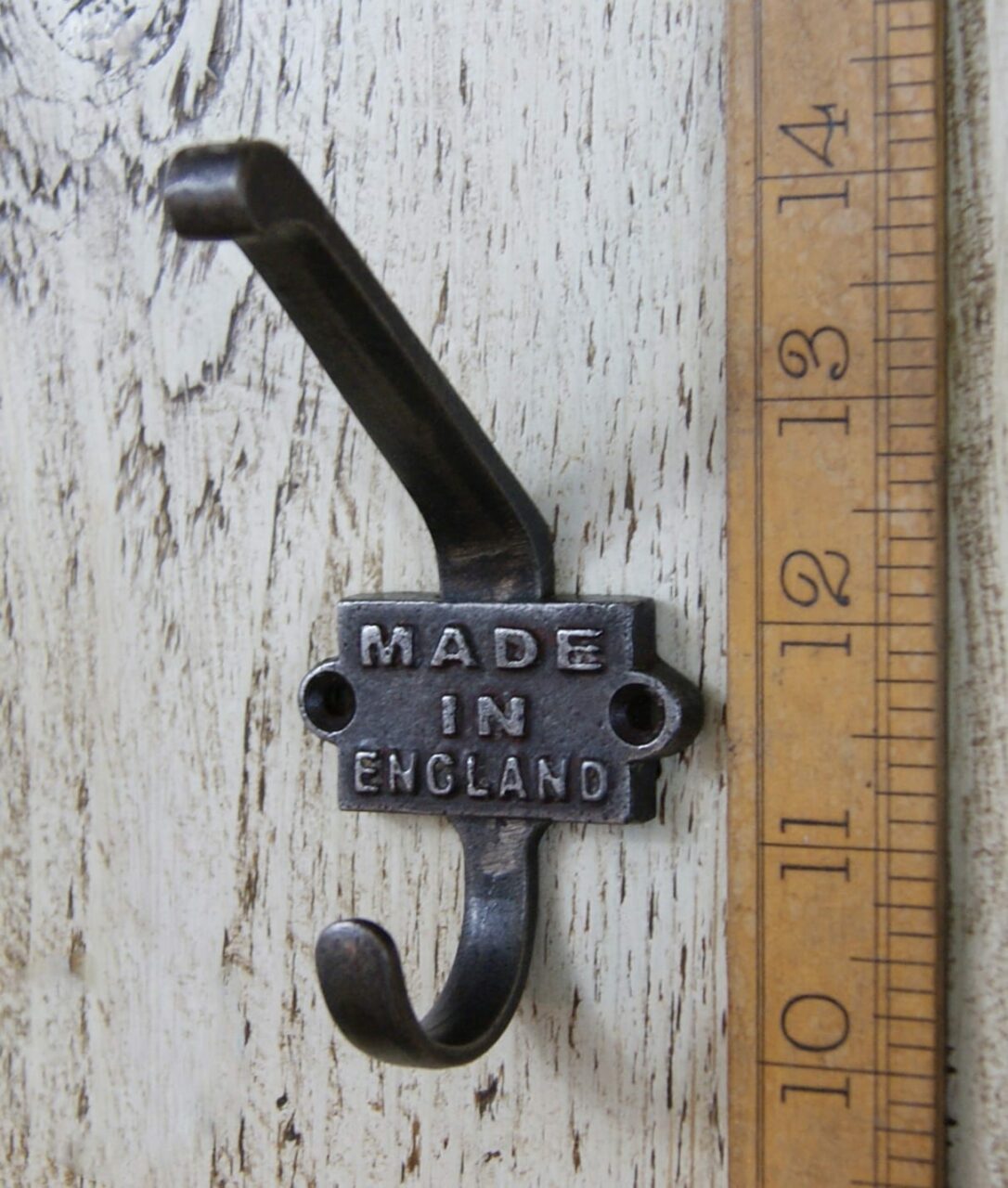 Coat Hook Double 2 Part MADE IN ENGLAND Cast Antique Iron 110mm