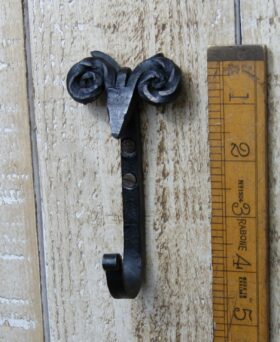 Sheep Head Scroll Hook Hand Forged Beeswax 110mm