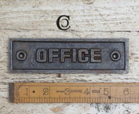 Plaque OFFICE Cast Antique Iron 150mm x 45mm - TBD