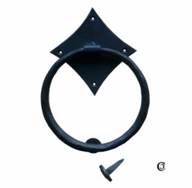 Door Knocker RING TYPE Hand Forged Black Wax 130mm Diameter