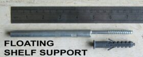 Concealed Shelf Support Screw-in 120mm Rod Masonry 12mm x 185mm