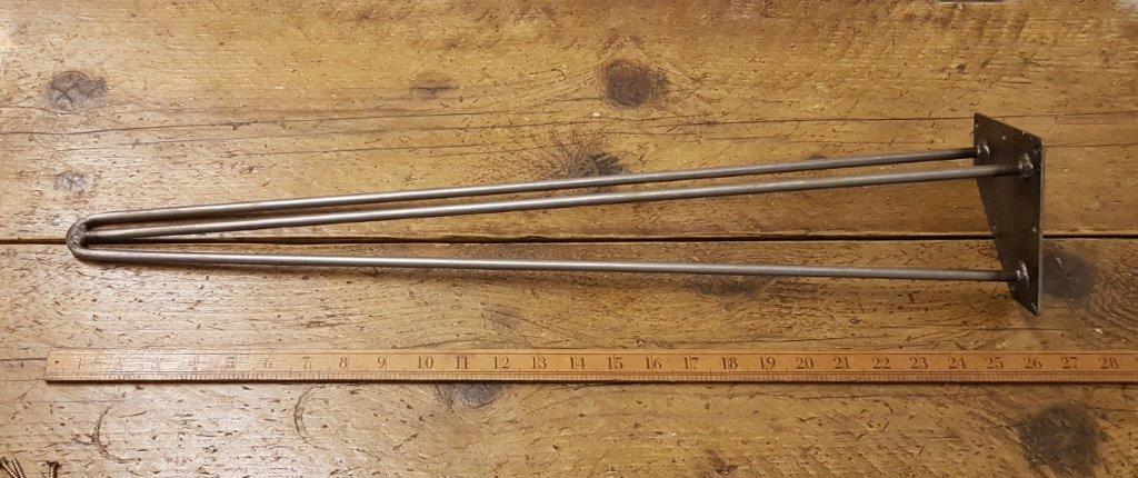 Hairpin Leg 3 Prong Antique Iron 8mm Diameter Rod 710mm - Image 2