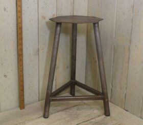 Stool Triangular Design Antique Steel 450mm High (Square Box Legs)