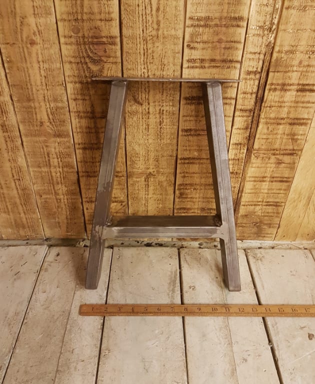 Bench End Frame A Frame 50x25 Box Section 400mm High - Top 100x180, Legs 150<215 Antique Iron
