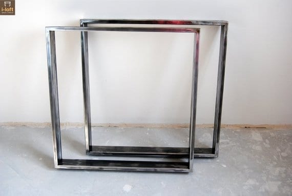 Bench End Frame SQUARE FRAME 400mm Tubular Antique Iron 50mm x 25mm