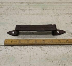 Drawer Handle Fold-Flat Brown Leather Dome Caps Screws 125mm