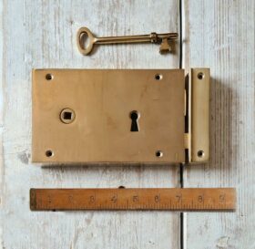 Rim Lever Lock Set SOLID BRASS - RIGHT Hand (check out) 178mm x 127mm TBD