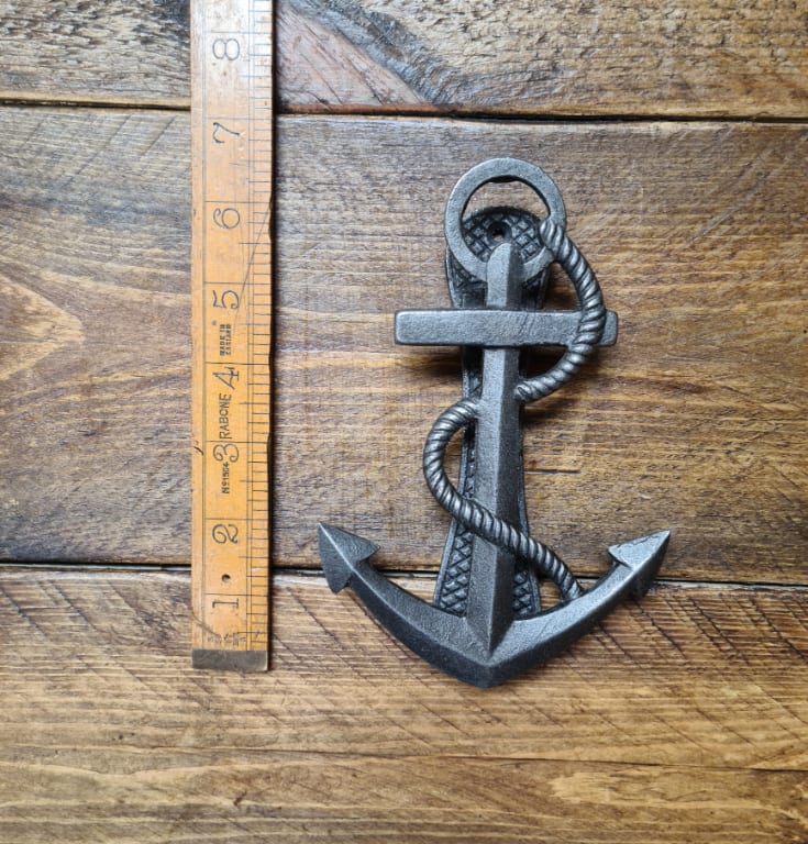Door Knocker ANCHOR Cast Antique Iron 155mm - Image 2