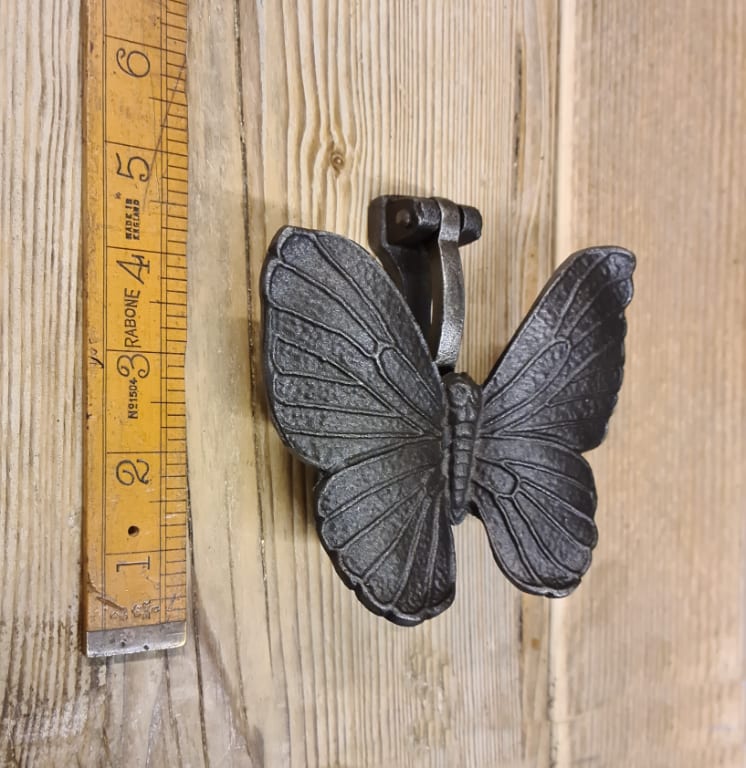 Door Knocker BUTTERFLY Cast Antique Iron 125mm - Image 2