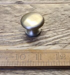 Cupboard Knob Plain Shaker Brushed Nickel on Cast Brass 35mm