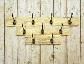 Coat Board PLAIN SIMPLE 3 hooks Rough Sawn Pine 100 x 400mm