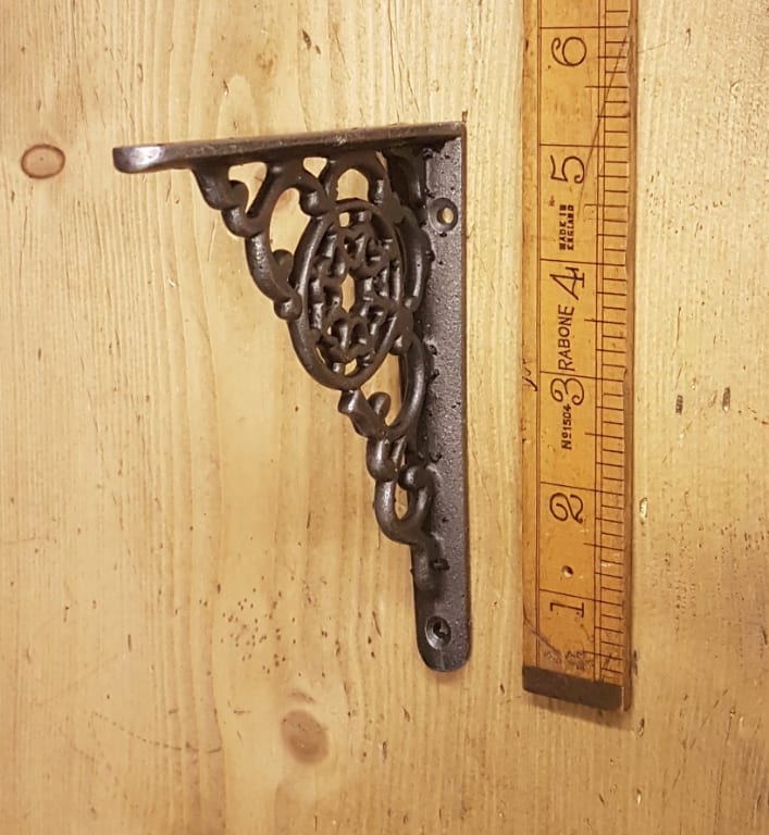 Shelf Bracket COBWEB Design Cast Antique Iron 100mm x 130mm