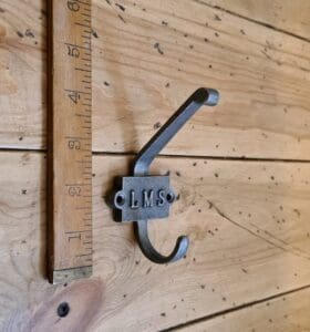 Coat Hook Double LMS 2 Part 2 hole Cast Antique Iron 110mm