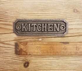 Plaque KITCHEN Cast Antique Iron 37mm x 132mm