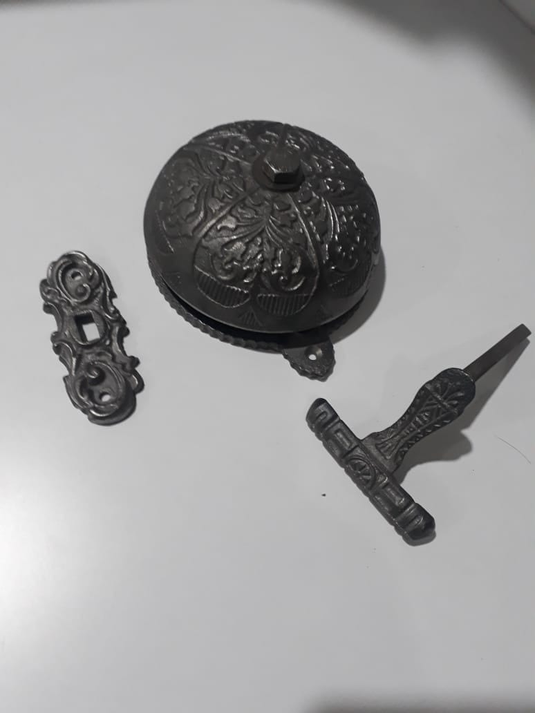 Door Bell Victorian Single Stroke PRESS System Cast Iron - Image 2