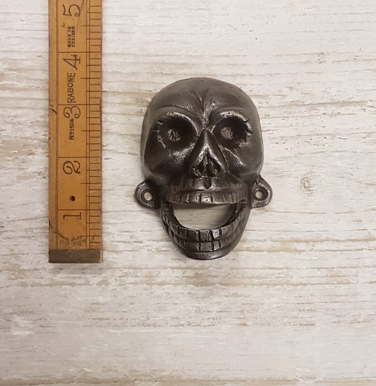 Bottle Opener Wall Mounted SKULL Cast Antique Iron