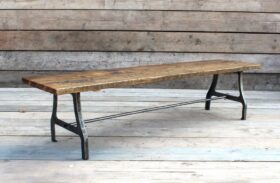 Coffee Table ABBOT with Scaffold Board Top Comp 16"H x 13.5"