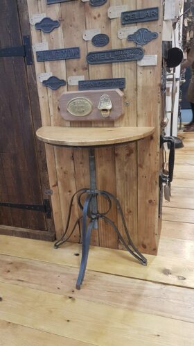 Side Console Table RECTOR Half Round Adj Height Wrought Iron