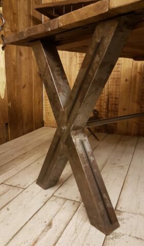 Table End Frame CROSS Section Mild Steel 3" Box 710mm High alt 01.802.X3.MS.710