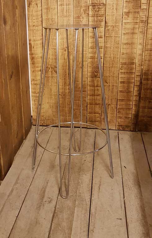 Bar Stool Hairpin Leg Kitchen Circular Foot Rest CHROME 750mm Top dia 240mm