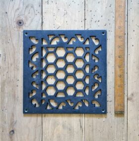 Air Vent Cover HEXAGON pattern Antique Iron 220 x 220mm alt J133.AB