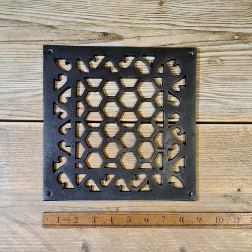 Air Vent Cover HEXAGON pattern Antique Iron 220 x 220mm alt K111.AB