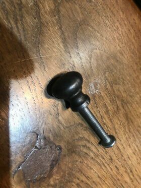 Knob Button Bureau Spice Rear Thread / Screw-In Cast Antique Iron 16mm Diameter