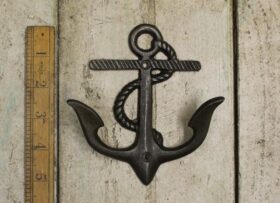 Coat Hook Double ANCHOR Rope Design Antique Iron 130mm