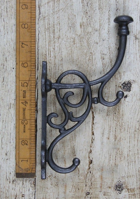 Coat Hook Fancy STAVE Treble Clef Design Cast Antique Iron 215mm
