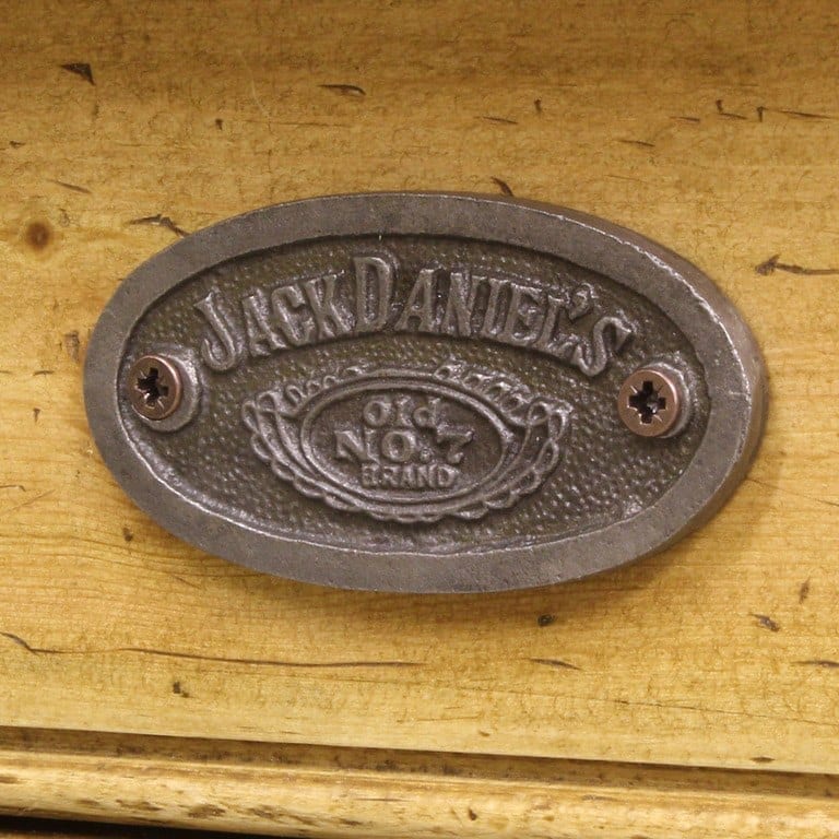 Plaque Oval JACK DANIELS Antique Iron 40mm x 77mm Alt F382