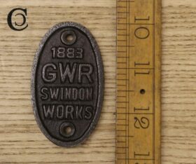 Plaque Oval GWR SWINDON WORKS 70mm x 40mm