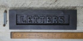 Letter Box Plate Plain LETTERS Antique Iron 255mm x 75mm