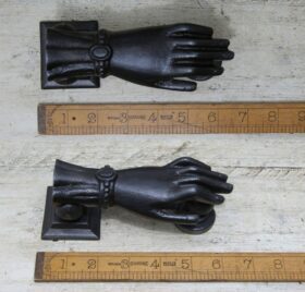 Door Knocker FEMALE HAND Design Antique Iron 145mm (add extra bolt!)
