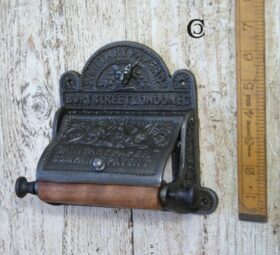 Toilet Roll Holder with Lid BURY ST LONDON Cast Antique Iron