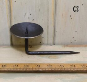 Candle Holder SPIKE Knock in 90 Deg Hand Forged Blk Wax 150mm TBD