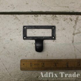 Library Label Frame Pull Square Cast Iron Bees Wax 70mm x 30mm