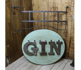 Sign Hanging Bracket Pub BISTRO Design Oval Antique Iron 457mm x 610mm