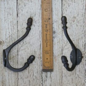 Hat & Coat Hook Acorn 2 Hole Cast Antique Iron 130mm TBD