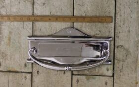Letter Box Plate with Knocker Chrome on Brass 310mm x 160mm